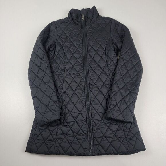 The North Face Black Quilted Puffer Jacket Full Zip Primaloft Coat Women's XS - Picture 1 of 15